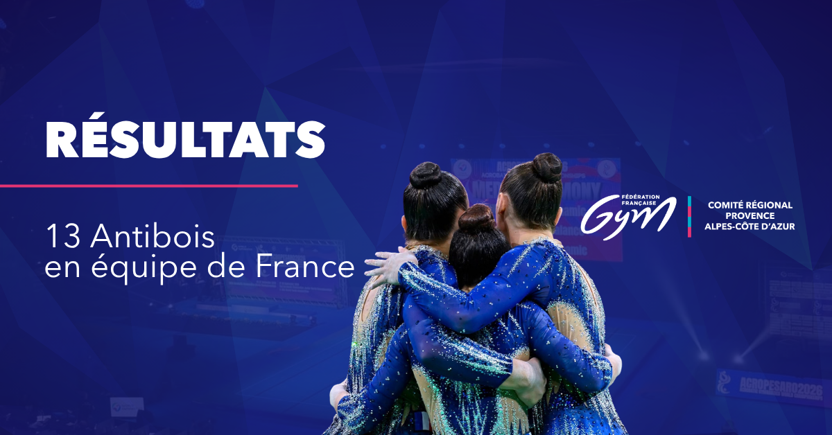 Le Comité Gymnastique Région Sud félicite les 13 gymnastes d’Antibes pour leurs performances et leurs deux finales aux Mondiaux de gymnastique acrobatique.